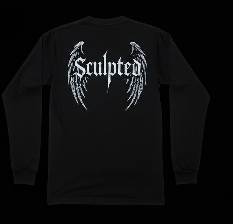 Sculpted wing black long sleeve