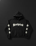 Star sculpted zipup hoodie