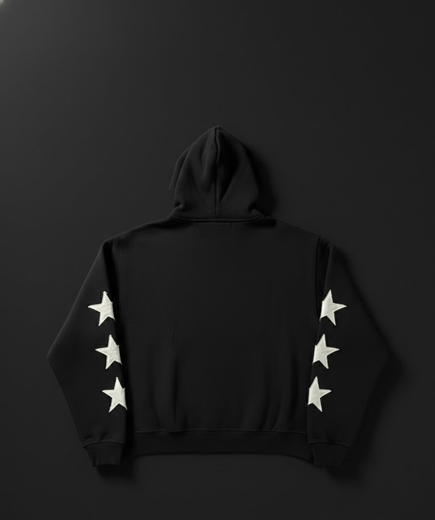 Star sculpted zipup hoodie